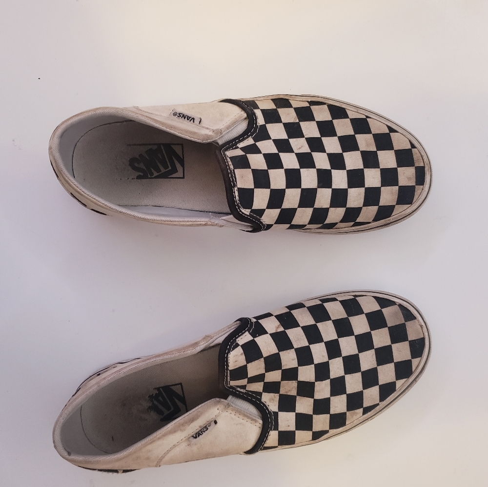 checkered slip on vans